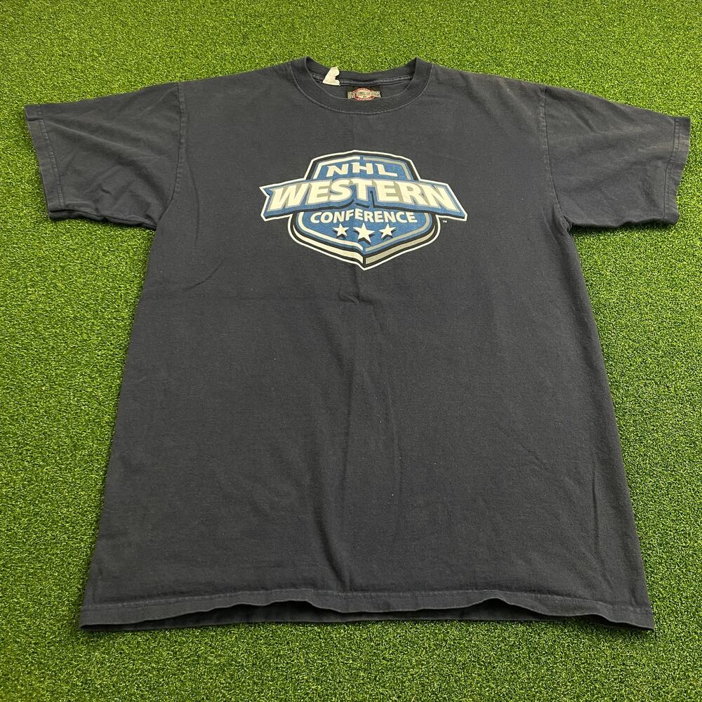 Vintage Old Time Sports NHL Western Conference Turco #35 Hockey T-Shirt Sz L